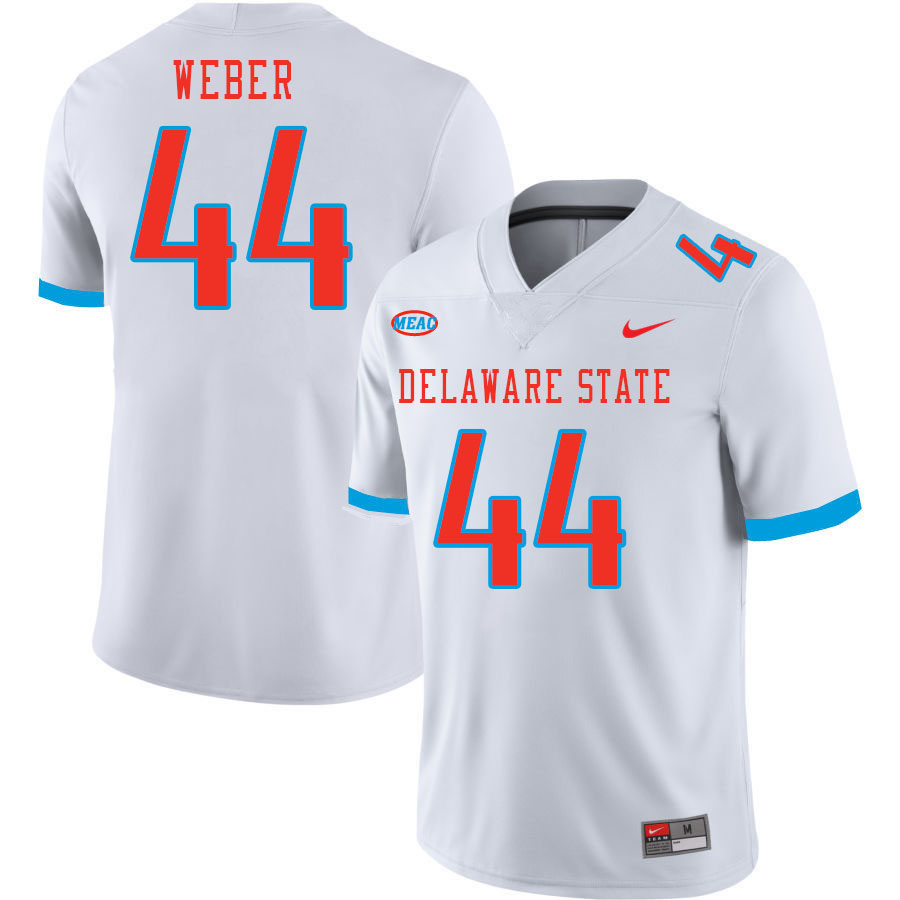 Men-Youth #44 Aiden Weber Delaware State Hornets 2023 College Football Jerseys Stitched-White
